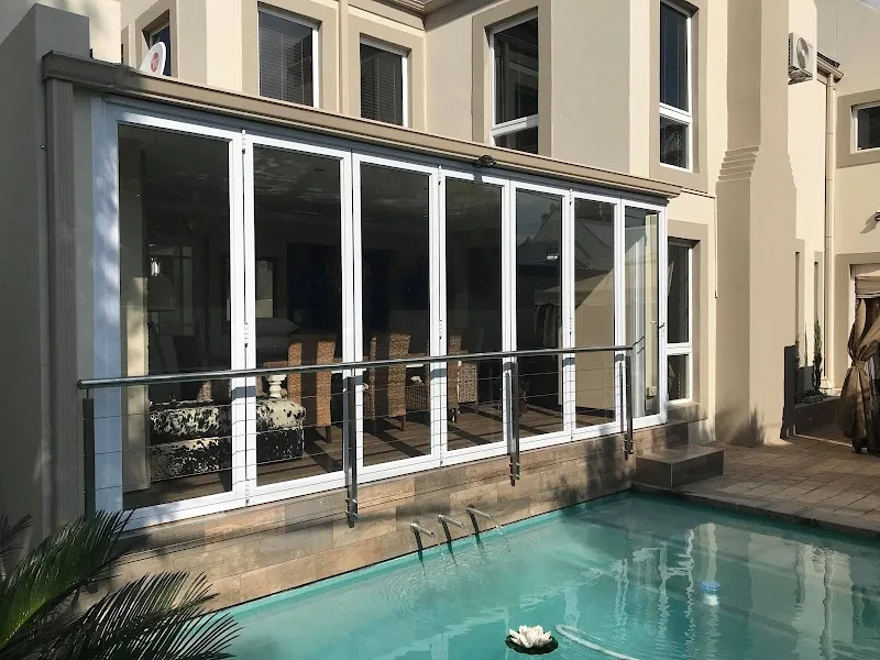 Poolside enclosed entertainment room